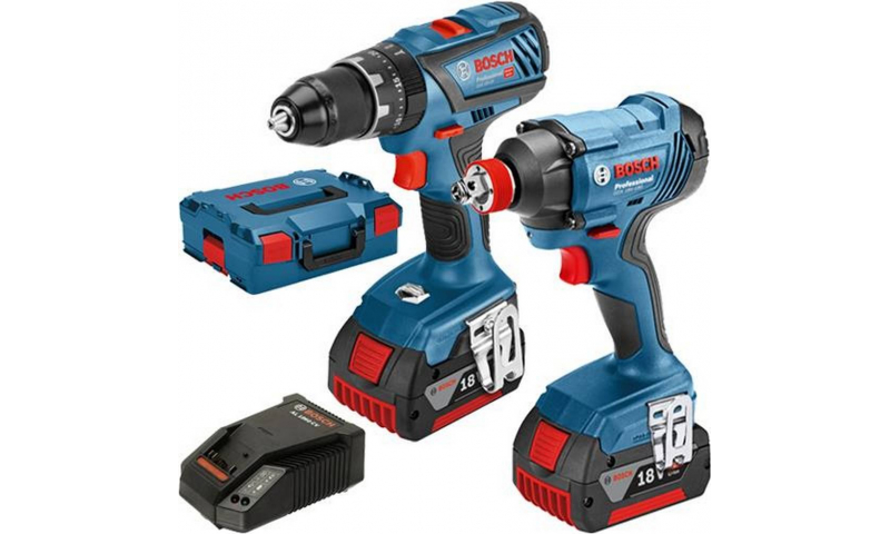 Bosch Twin Pack GSB18V-28 Combi Drill & GDX 18V-180 Impact Driver/Wrench